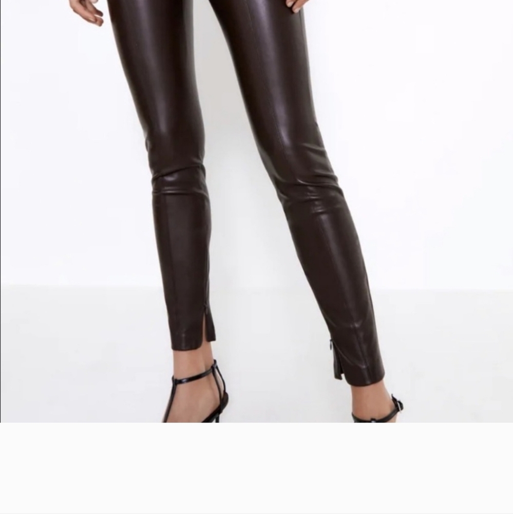 NWT ZARA Faux Leather Leggins Size Small - Picture 2 of 13